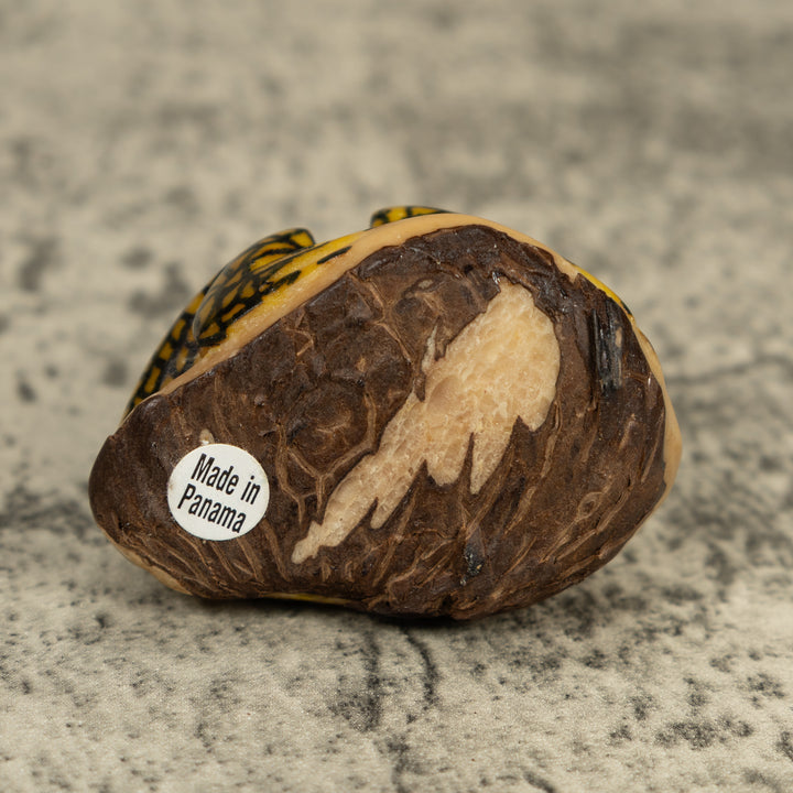 Vintage Gold And Black Frog Tagua Carving