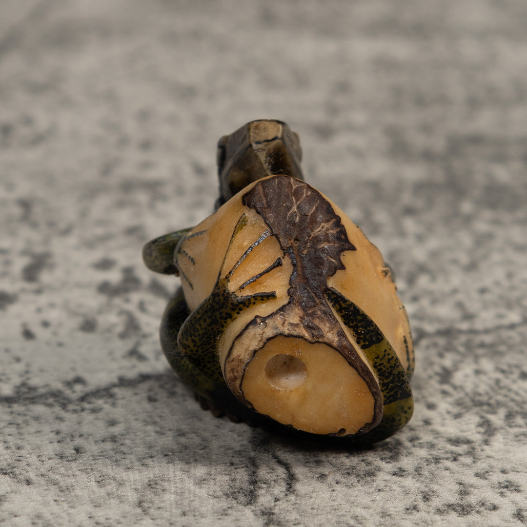 Brown And Black Iguana Lizard Tagua Carving