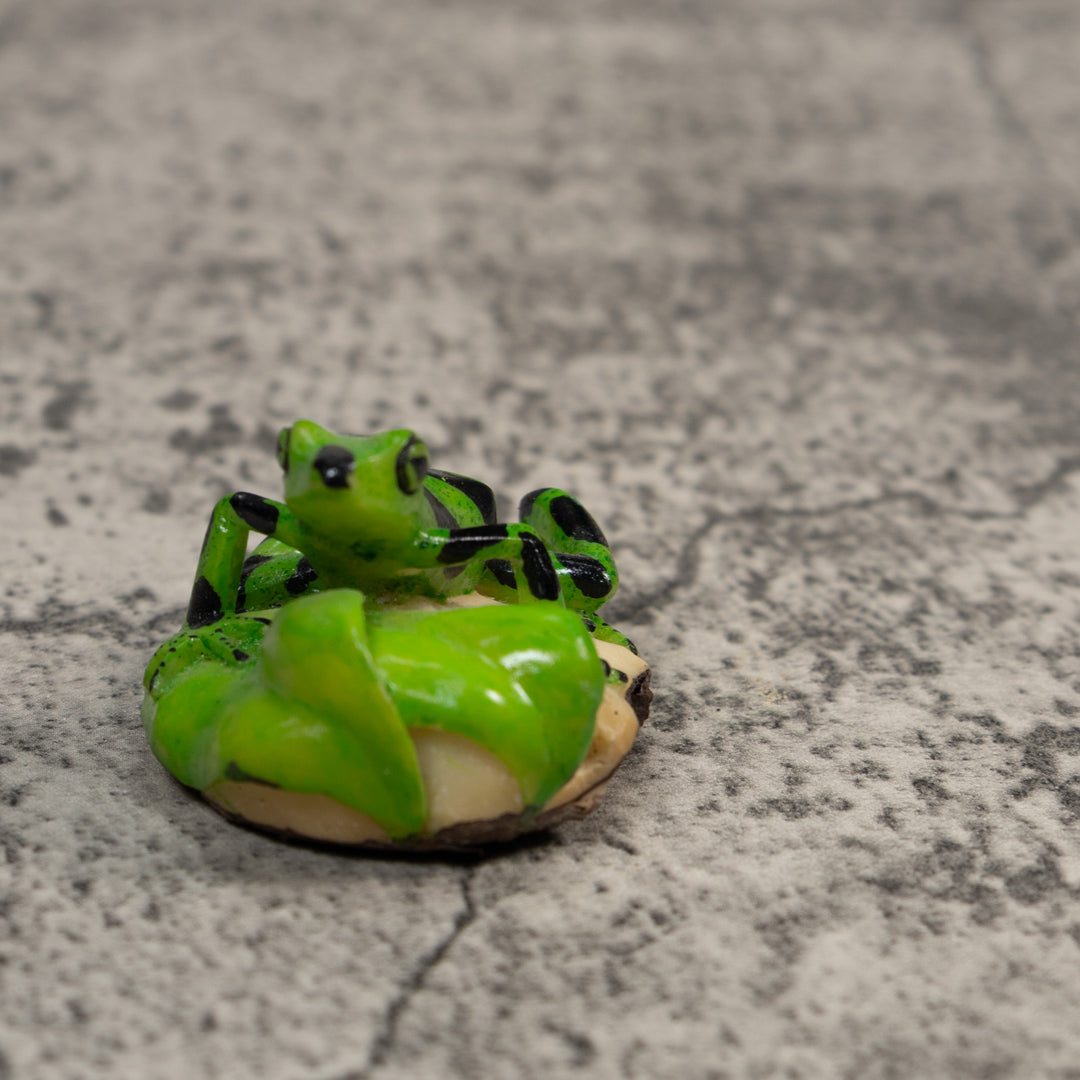 Green And Black Poison Dart Frog Tagua Carving