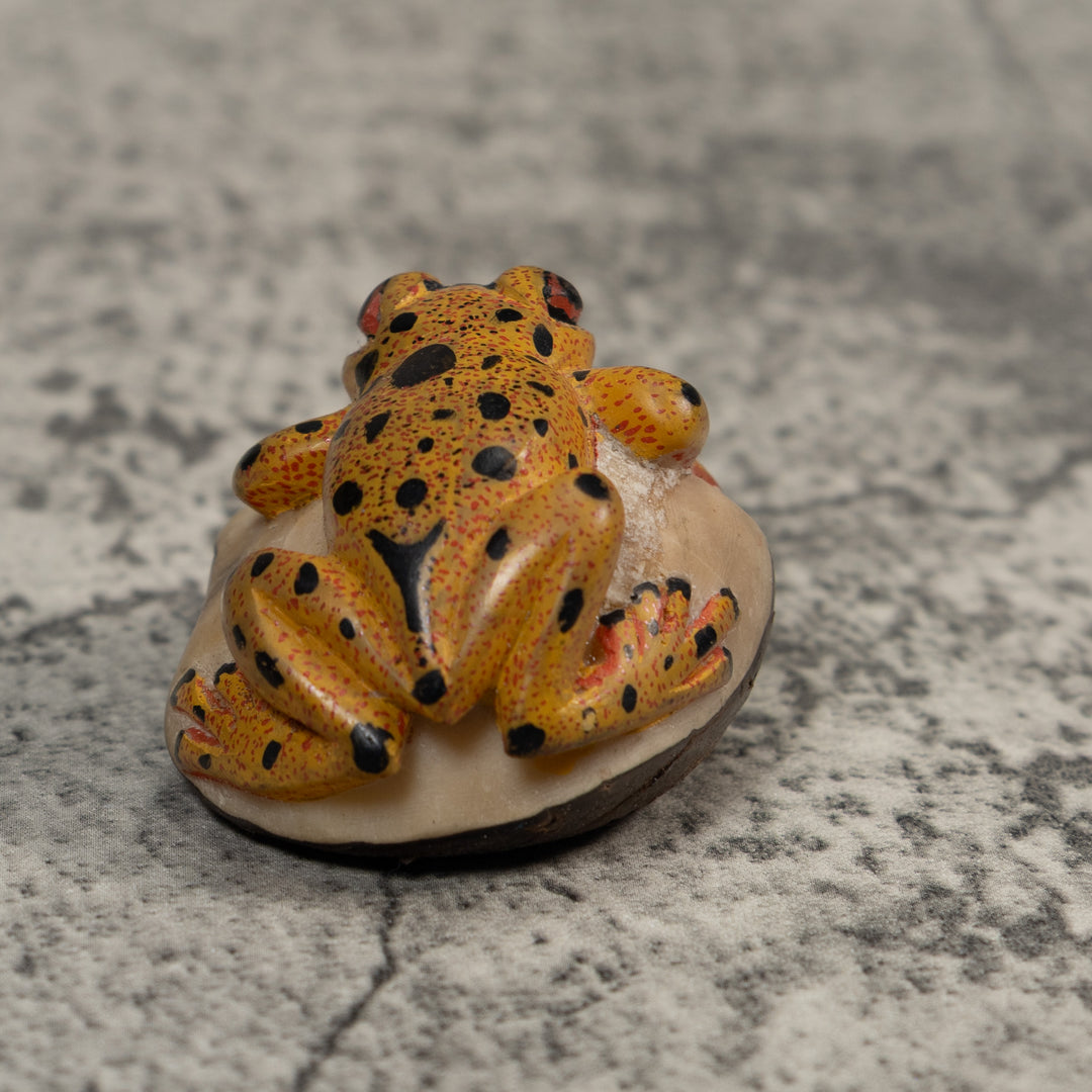 Gold And Black Poison Dart Frog Tagua Carving