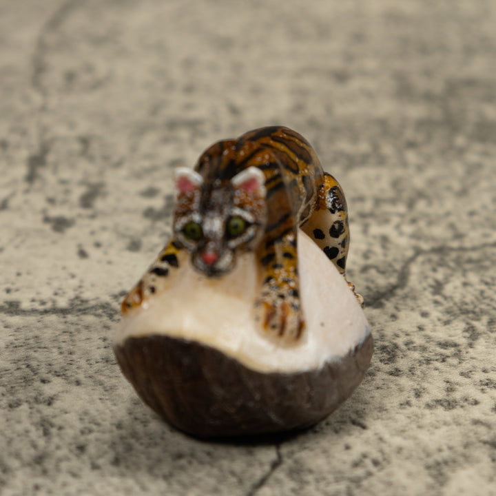 Jaguar Cat Tagua Carving