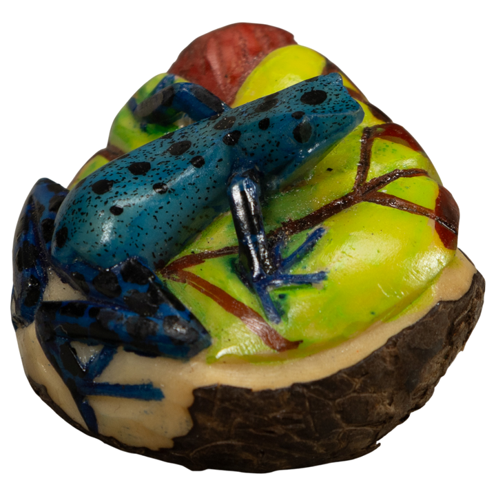 Poison Dart Blue Frog Tagua Carving