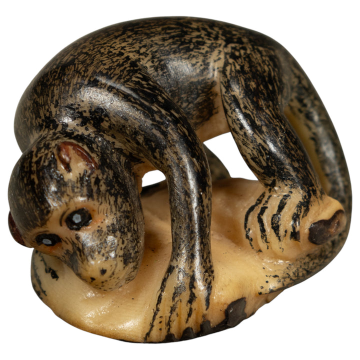 Vintage Howler Monkey Tagua Carving