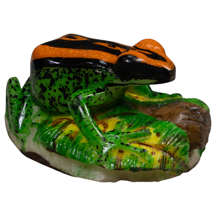 Orange Green And Black Poison Dart Frog Tagua Carving