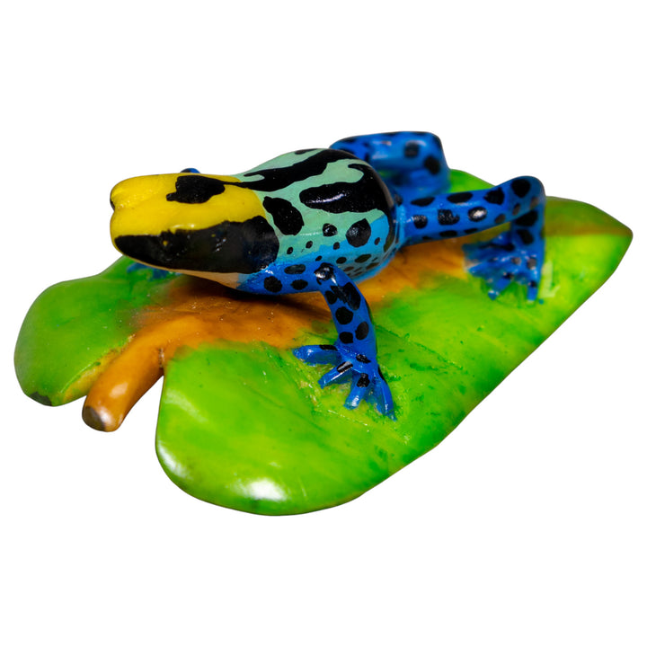 Blue Black And Yellow Poison Dart Frog Tagua Carving