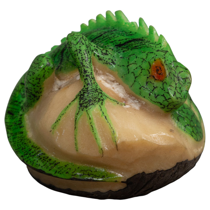Vintage Iguana Lizard Reptile Tagua Carving