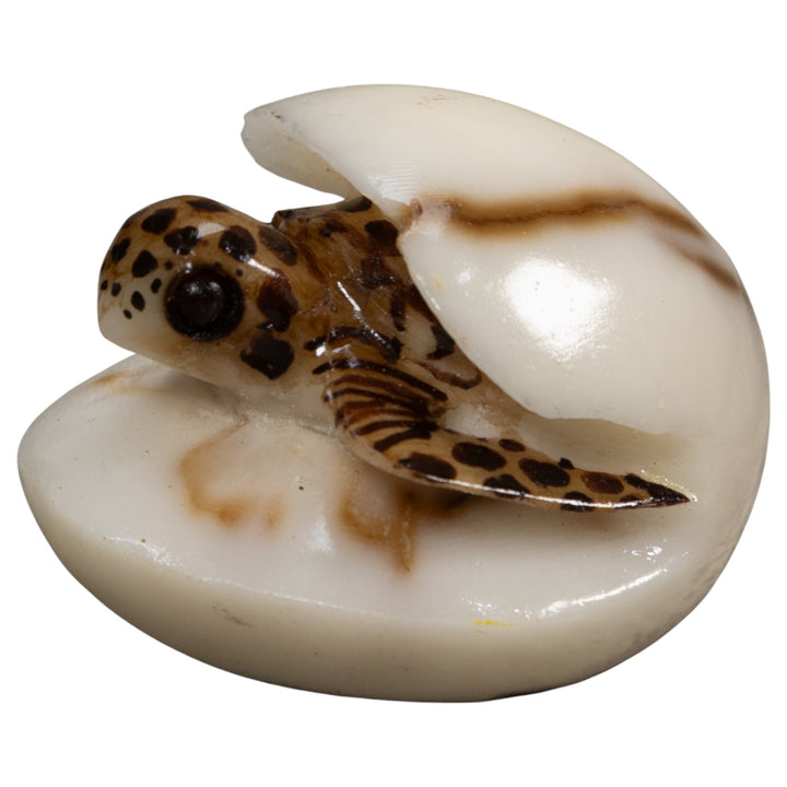 Sea Turtle With Egg Tagua Carving