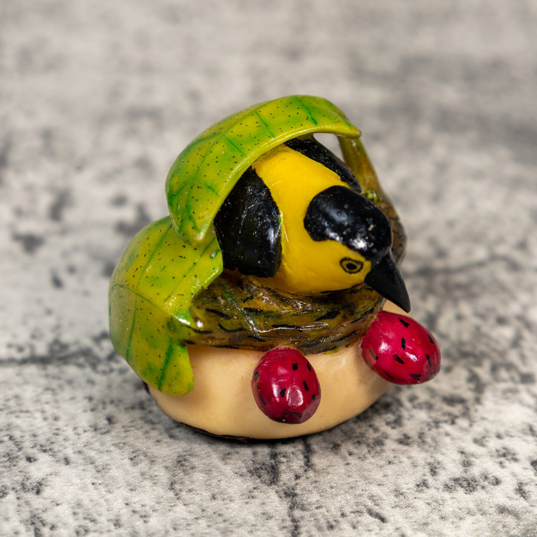 Oriole Bird In Jungle Tagua Carving