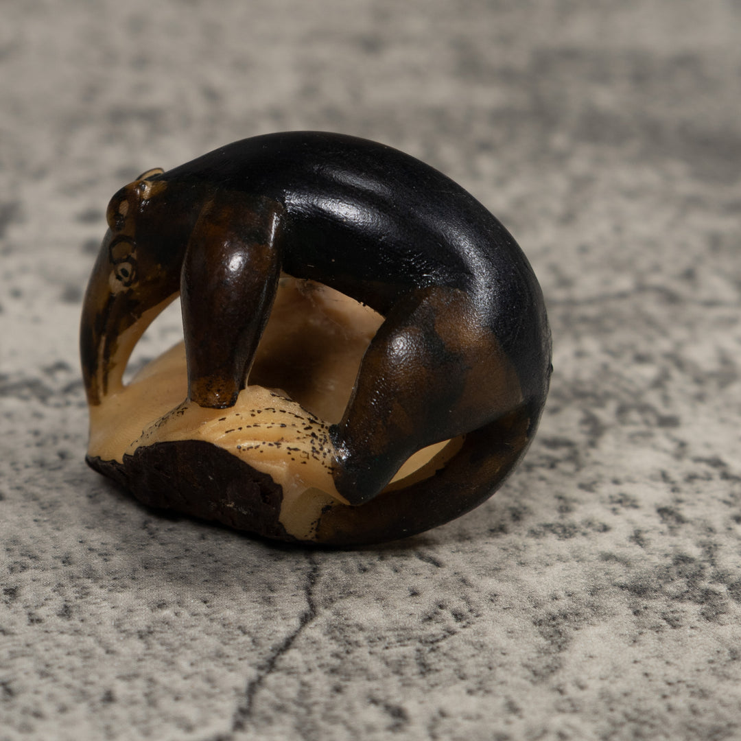 Vintage Brown Anteater Tagua Carving