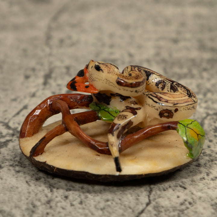 Snake Eating A Frog Tagua Carving