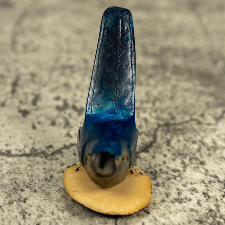 Vintage Seed Eater Blue Bird Tagua Carving