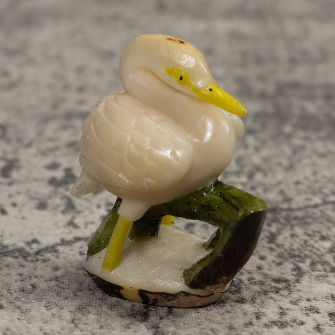 White Waterfowl Bird Tagua Carving