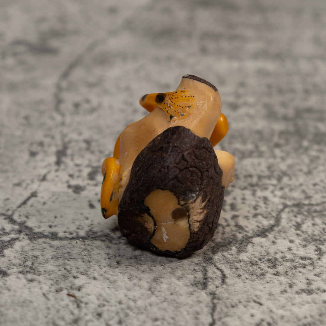 Gold And Black Poison Dart Frog Tagua Carving