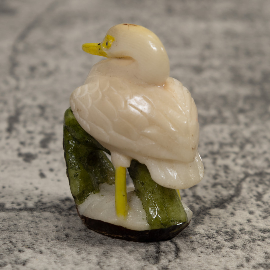 White Waterfowl Bird Tagua Carving