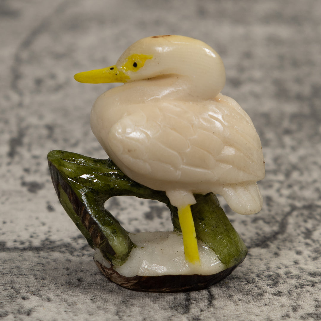 White Waterfowl Bird Tagua Carving