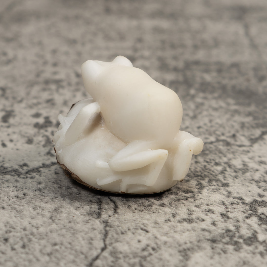 White Natural Frog Tagua Carving