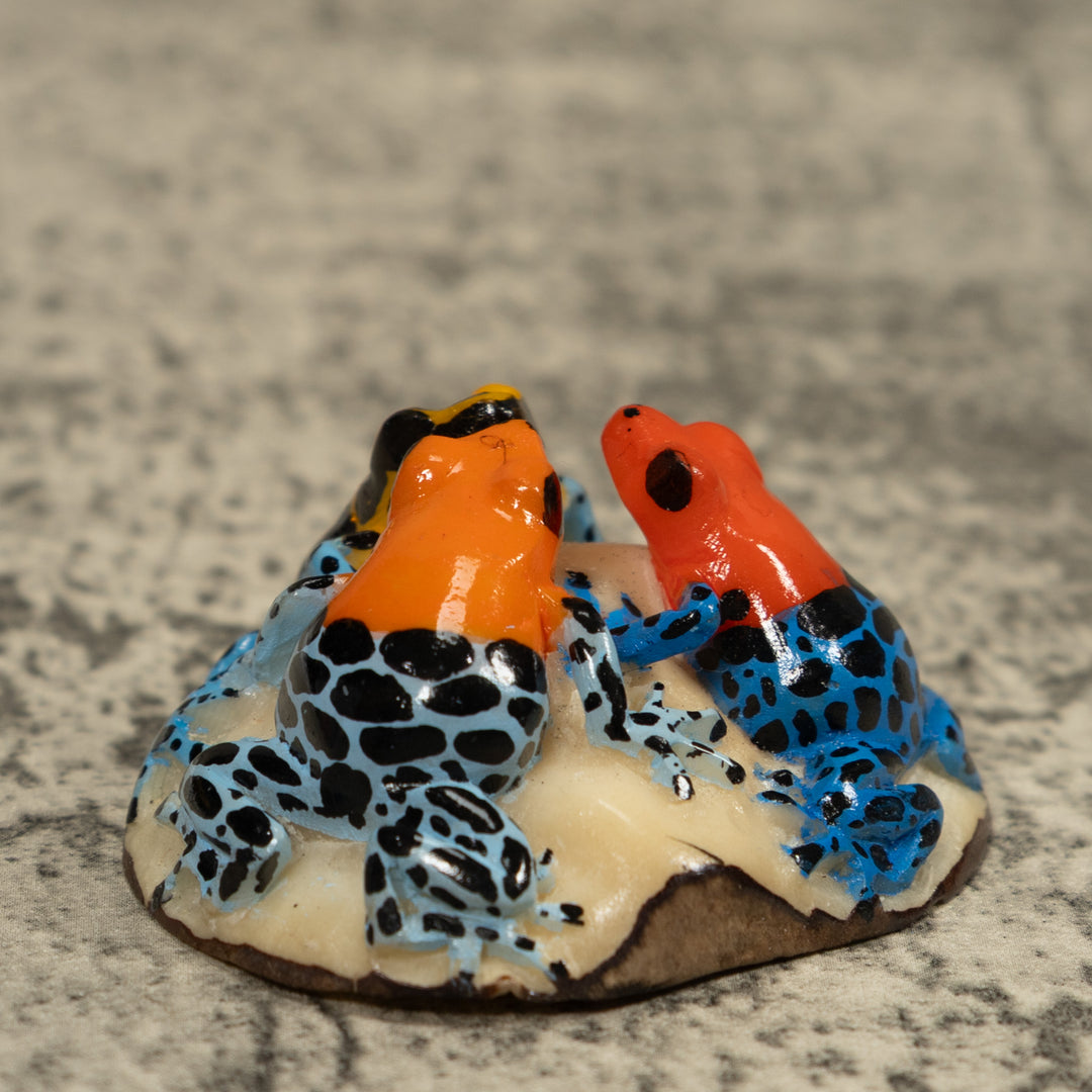 Triple Poison Dart Frog Tagua Carving