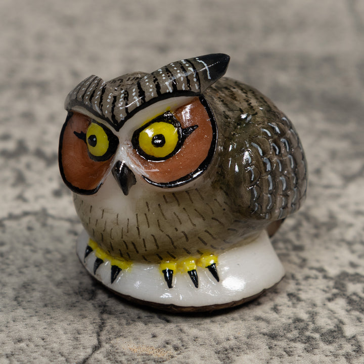 Hoot Owl Bird Tagua Carving