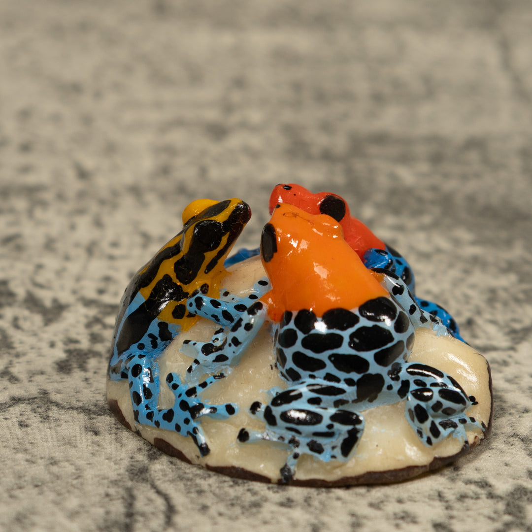 Triple Poison Dart Frog Tagua Carving
