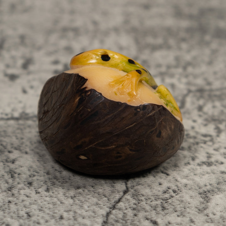 Vintage Golden Frog Tagua Carving
