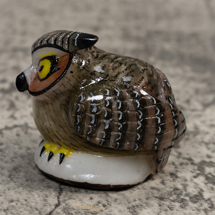 Hoot Owl Bird Tagua Carving
