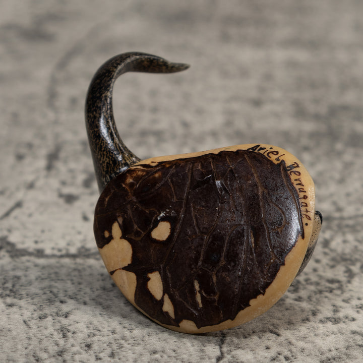 Black And Speckled River Otter Tagua Carving