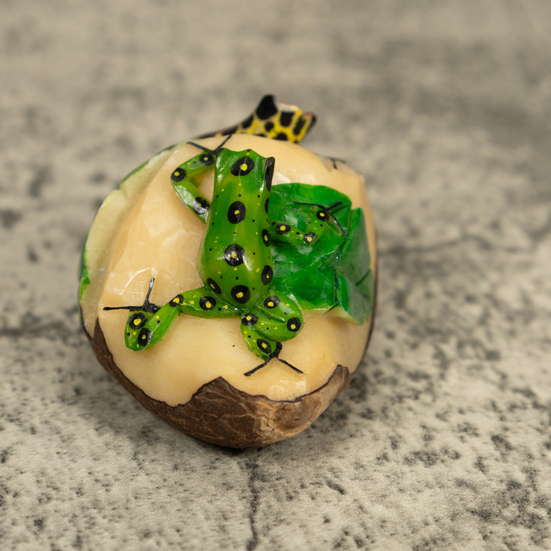 Double Poison Dart Frog Tagua Carving