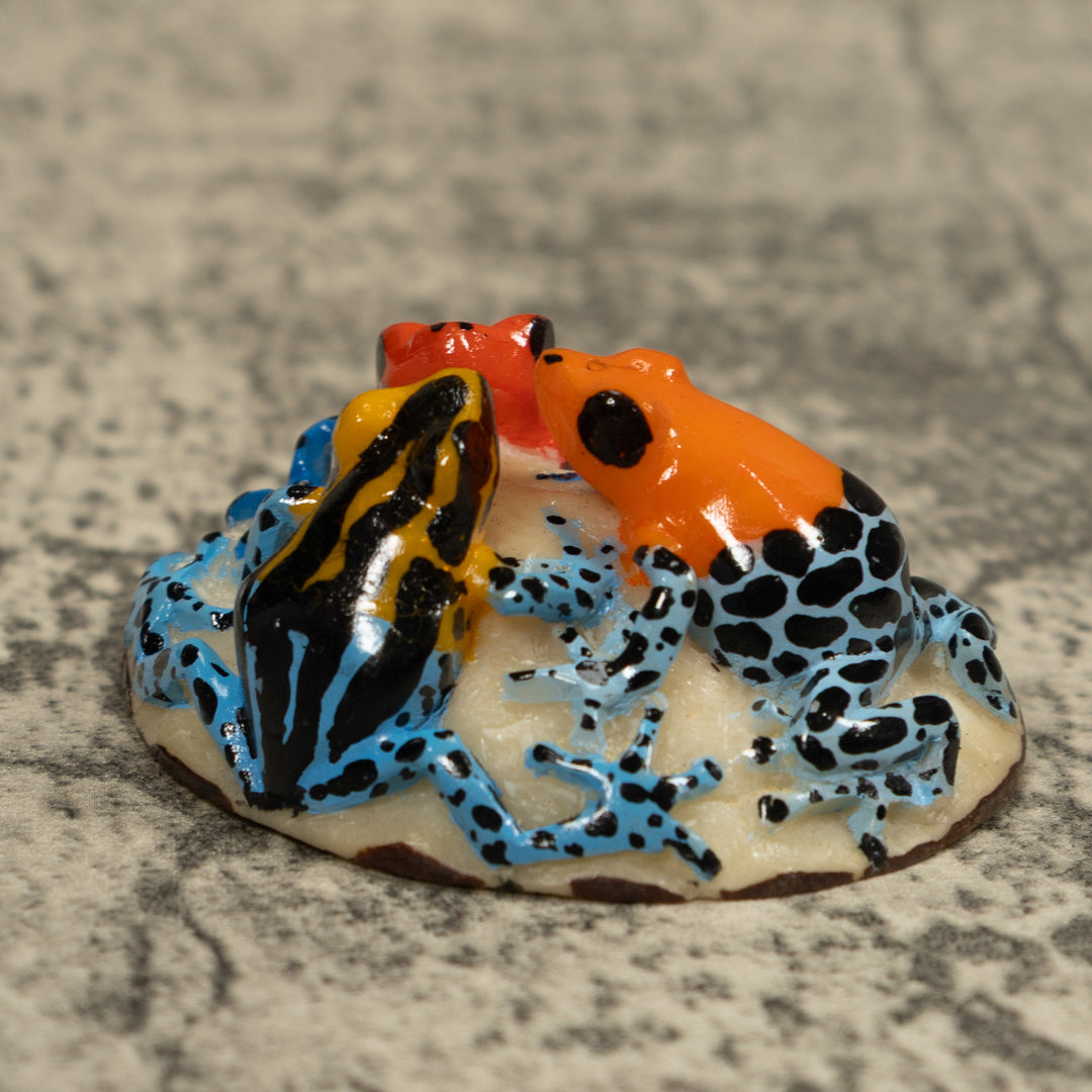 Triple Poison Dart Frog Tagua Carving