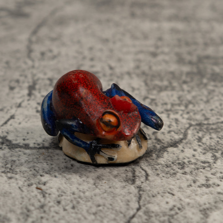 Red And Blue Poison Dart Frog Tagua Carving