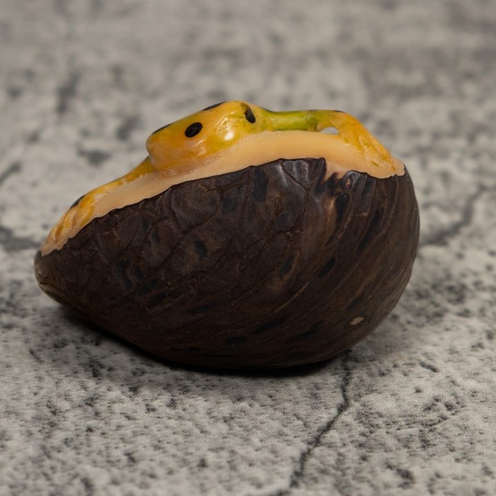 Vintage Golden Frog Tagua Carving