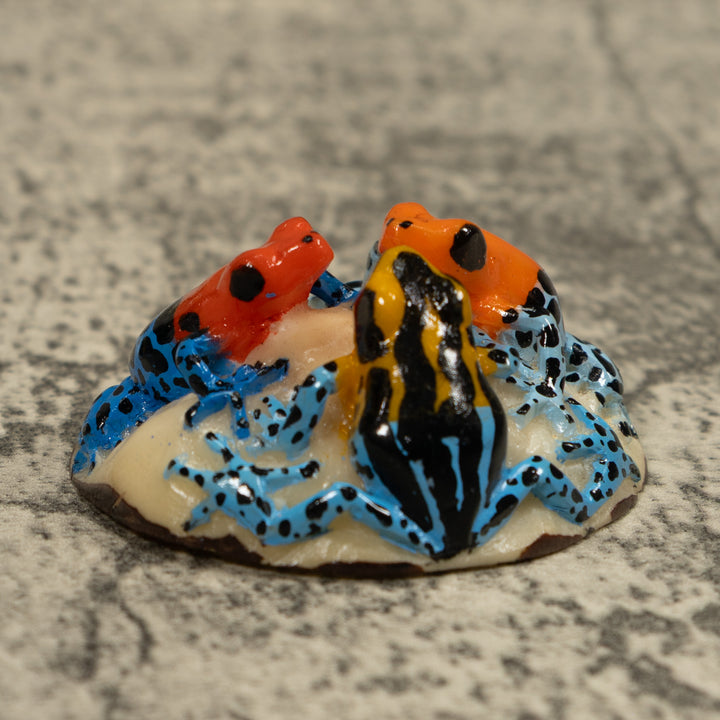 Triple Poison Dart Frog Tagua Carving