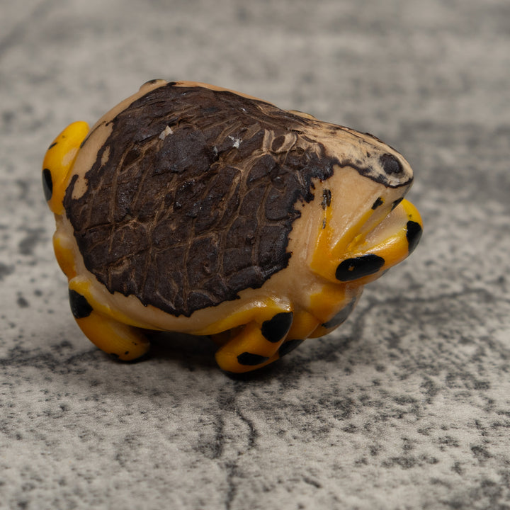 Vintage Double Golden Frog Tagua Carving