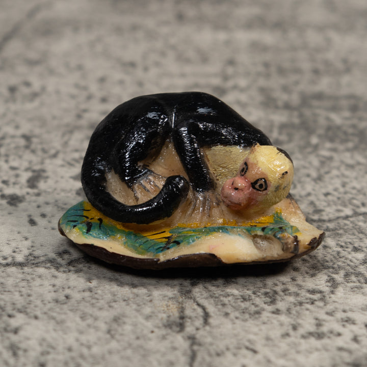 Vintage Black Monkey Tagua Carving