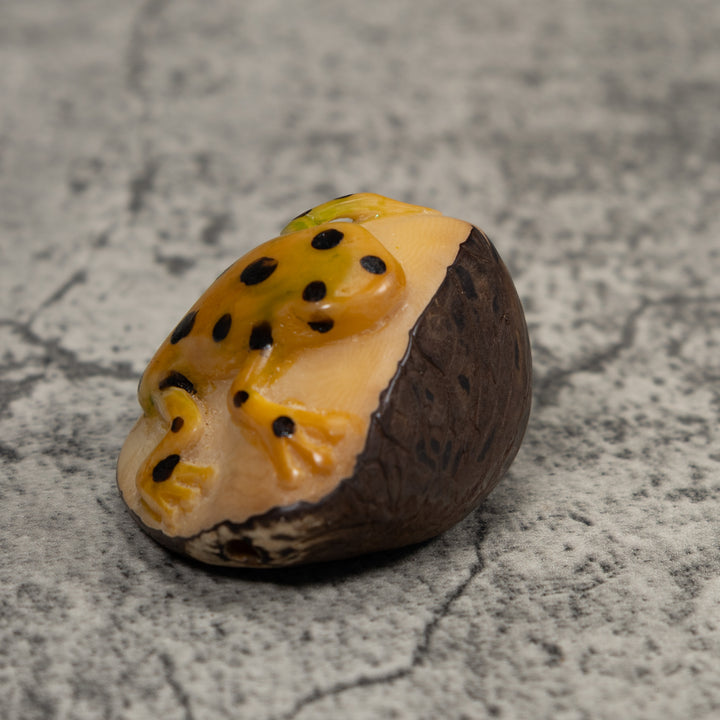 Vintage Golden Frog Tagua Carving