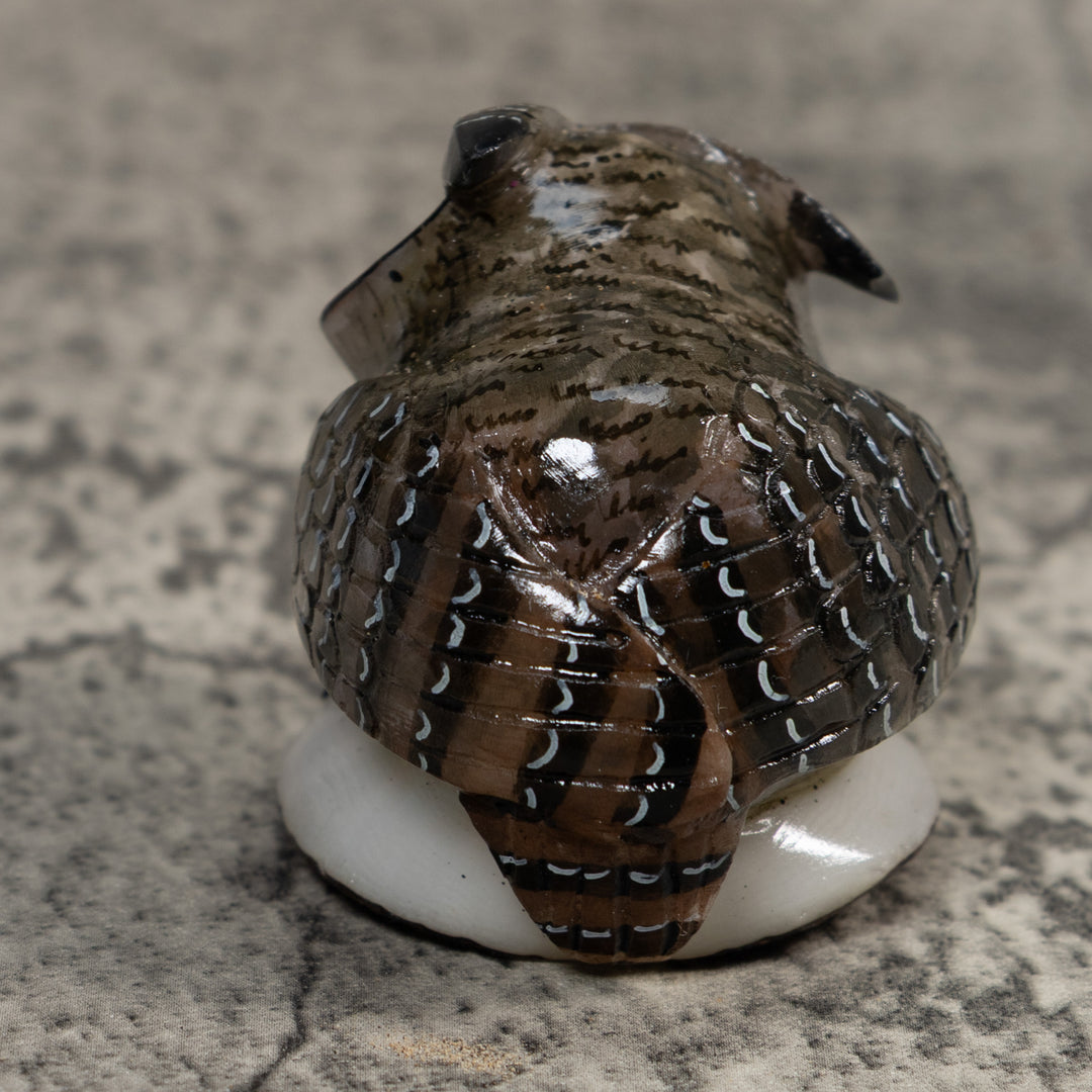 Hoot Owl Bird Tagua Carving