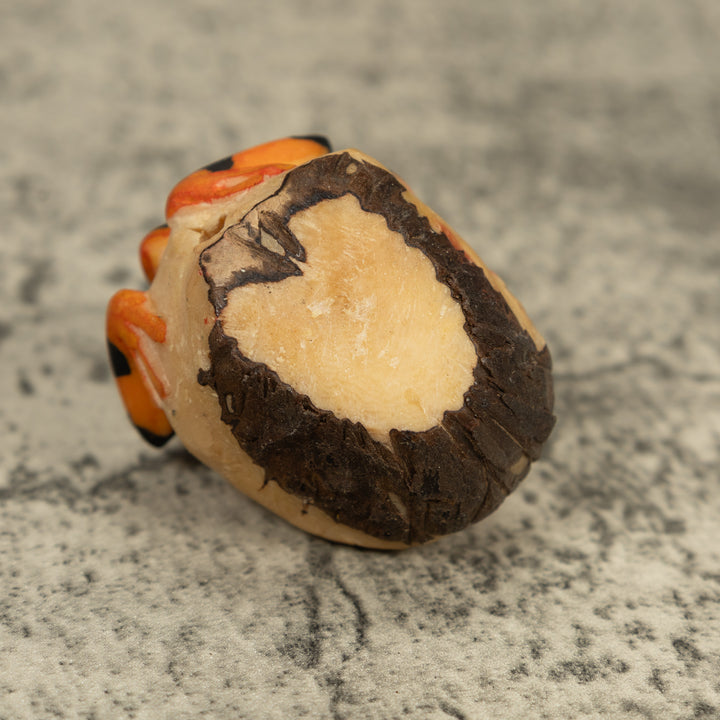 Vintage Gold And Black Frog Tagua Carving