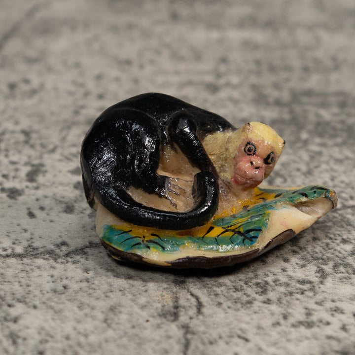Vintage Black Monkey Tagua Carving