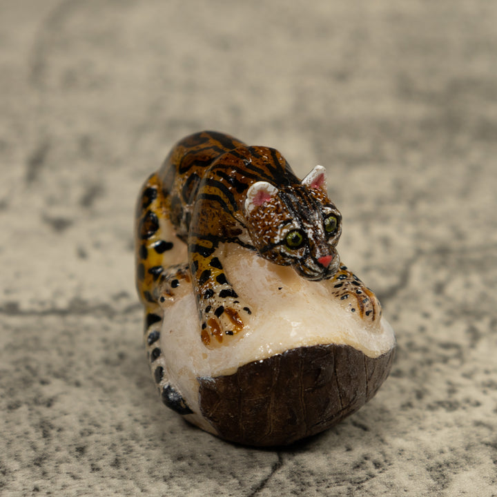 Jaguar Cat Tagua Carving