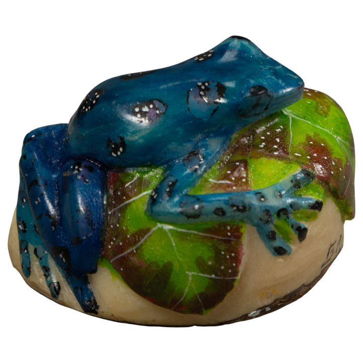 Black And Blue Poison Dart Frog Tagua Carving