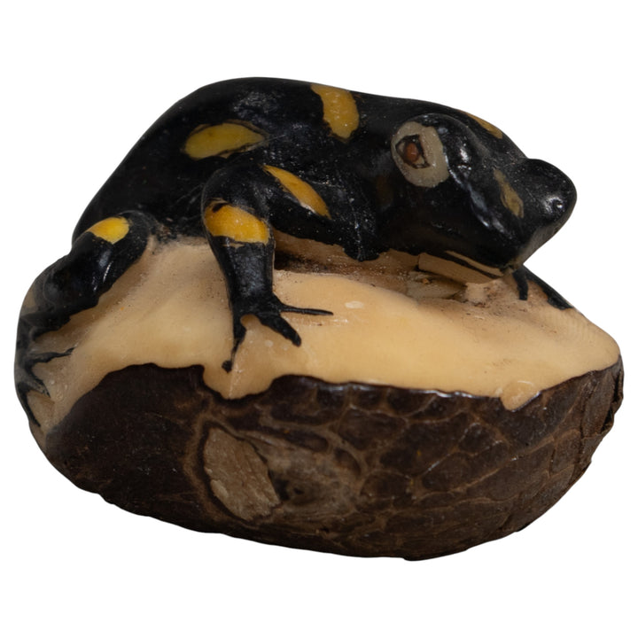 Yellow And Black Poison Dart Frog Tagua Carving