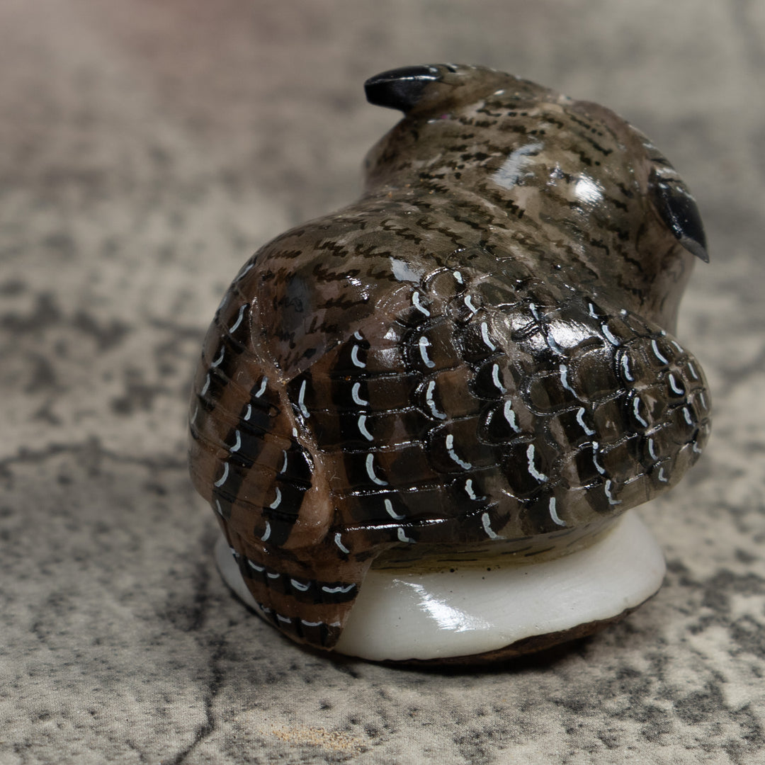 Hoot Owl Bird Tagua Carving