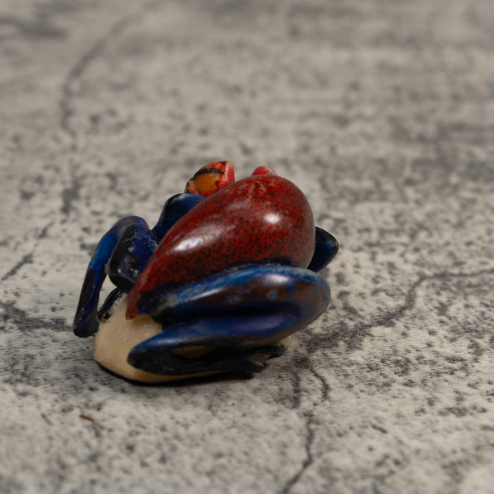 Red And Blue Poison Dart Frog Tagua Carving