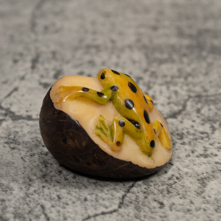 Vintage Golden Frog Tagua Carving