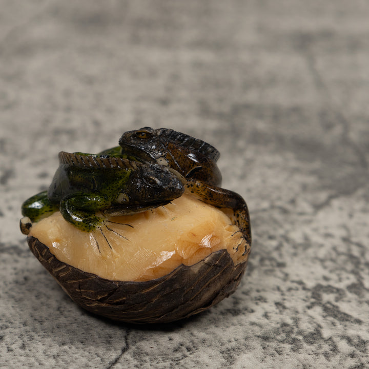 Double Iguana Tagua Carving