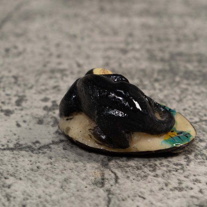 Vintage Black Monkey Tagua Carving