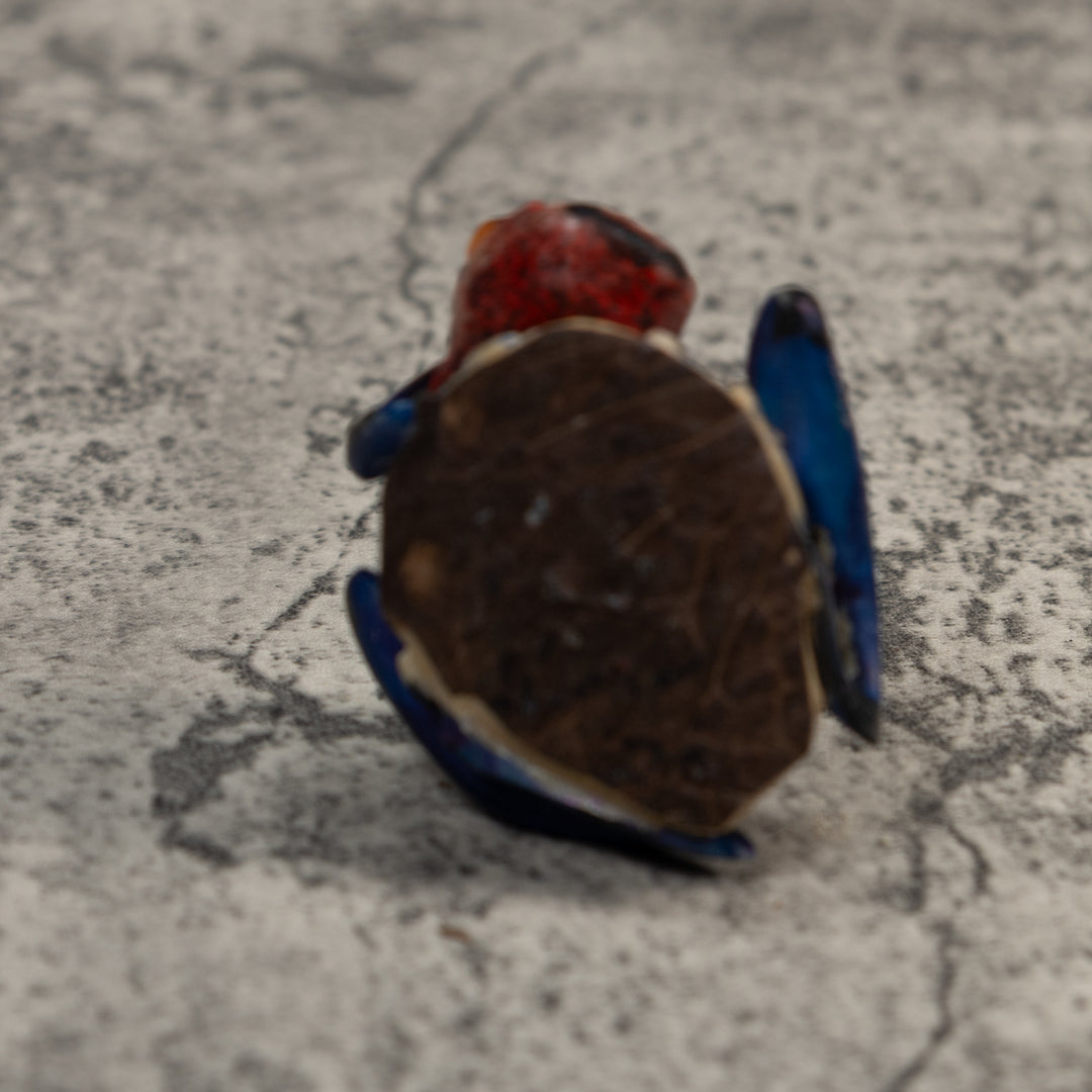 Red And Blue Poison Dart Frog Tagua Carving