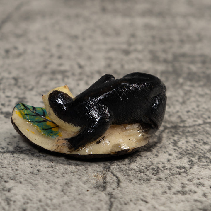 Vintage Black Monkey Tagua Carving