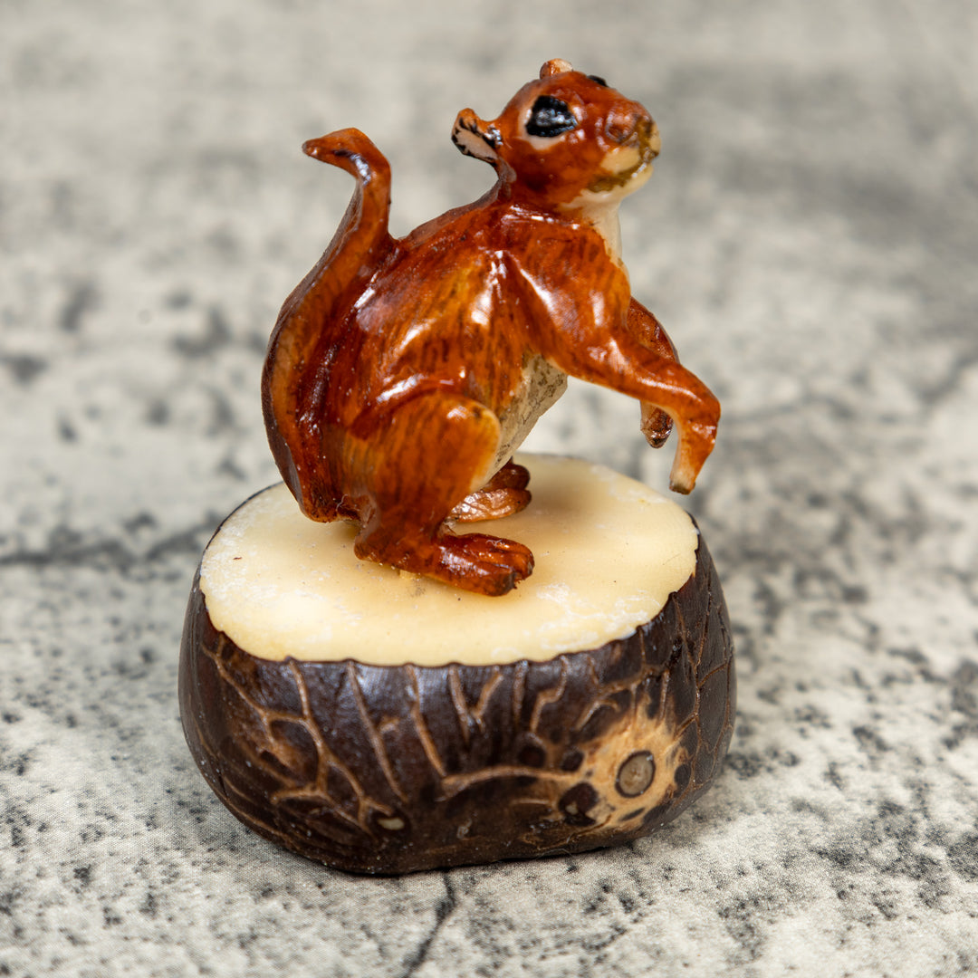 Brown Squirrel Tagua Carving