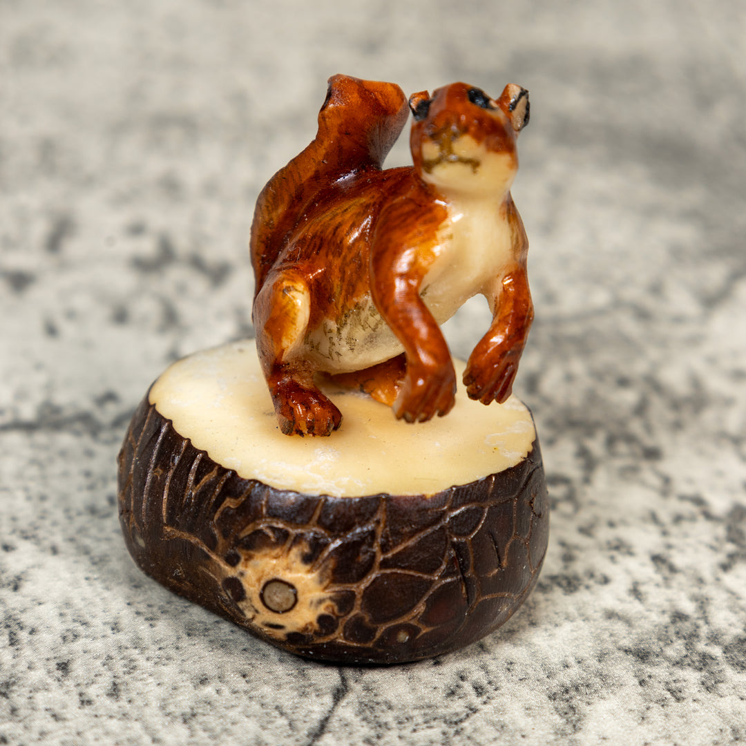 Brown Squirrel Tagua Carving