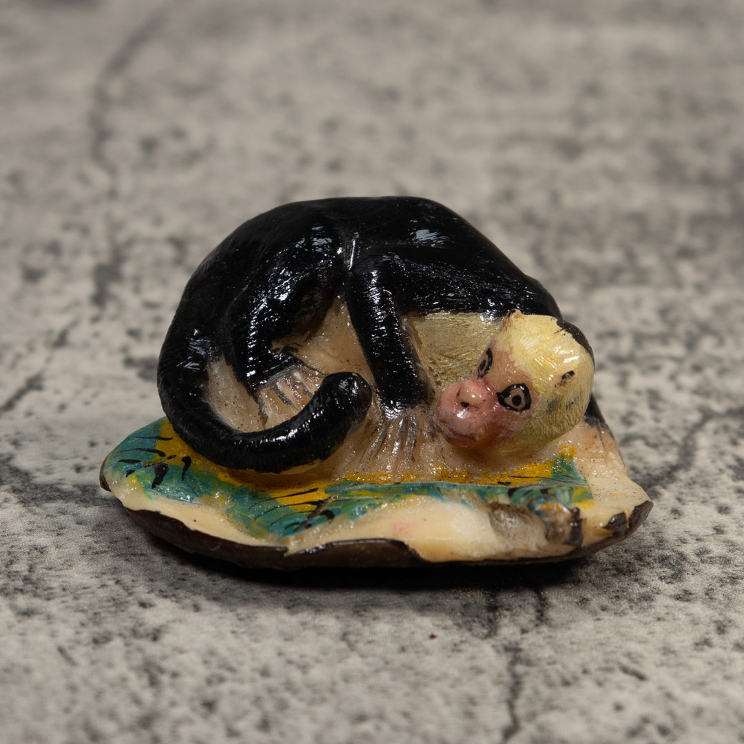 Vintage Black Monkey Tagua Carving